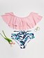 preiswerte Tops für Frauen in Übergrößen-Damen Bandeau Bikinis Badeanzug Rüsche Druck Blumen Schulterfrei Bademode Badeanzüge Weiß Blau Gelb Rosa / Super Sexy