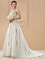 cheap Wedding Dresses-Hall Wedding Dresses A-Line Sweetheart Strapless Court Train Chiffon Bridal Gowns With Beading Embroidery 2023 Summer Wedding Party, Women&#039;s Clothing