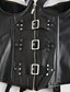 cheap Corsets &amp; Shapewear-Women&#039;s PU Lace Up Overbust Corset - Patchwork Black S M L / Erotic