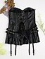 cheap Corsets-Women&#039;s PU Lace Up Overbust Corset / Corset Dresses - Solid Colored Black Gold S M L / Sexy