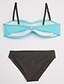 preiswerte Badekleidung für Damen-Damen Bademode Bikinis Badeanzug Farbblock Grün Fuchsie Stirnband Gurt Badeanzüge / Gepolsterte BHs