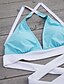 cheap Bikinis-Women&#039;s Swimwear Bikini Swimsuit Criss Cross Solid Colored Light Green Pink Navy Blue Bandeau Halter Neck Bathing Suits Sporty