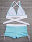 voordelige Bikini&#039;s-Dames Zwemkleding Bikini Zwempak Kruiselings Effen Lichtgroen Blozend Roze Marineblauw Hoofdband Halternek Badpakken Sportief