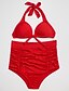 cheap Women&#039;s Swimwear &amp; Bikinis-Women&#039;s Swimwear Bikini Swimsuit Solid Colored Light Blue Black White Red Royal Blue Halter Neck Bathing Suits Sports Floral