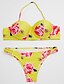 cheap Women&#039;s Swimwear-Women&#039;s Swimwear Bikini Swimsuit Floral Yellow Halter Neck Bathing Suits Floral / 2 Pieces / 2 Pieces / Sexy