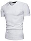 billige Casual T-shirts til mænd-Herre T-shirt V-hals Hvid Sort Kakifarvet Kortærmet Daglig Toppe Gade / Sommer / Forår / Sommer