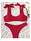 ieftine Bikini-Pentru femei Halter Roșu-aprins Galben Bikini Costume de Baie - Culoare solidă Fără Spate S M L Roșu-aprins