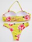 cheap Women&#039;s Swimwear-Women&#039;s Swimwear Bikini Swimsuit Floral Yellow Halter Neck Bathing Suits Floral / 2 Pieces / 2 Pieces / Sexy