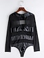 cheap Sexy Lingerie-Women&#039;s Mesh Erotic Uniforms &amp; Cheongsams Nightwear Patchwork Black S M L