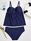 levne Bikini a plavky-Dámské Jednobarevné Sportovní Tankini Plavky Čistá barva Jednobarevné Lodičkový Plavky Plavky Černá Vodní modrá