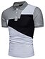 baratos polo clássico-Homens Camiseta Polo Camisa de golfe Camisa de tênis Bloco de cor Colarinho Colarinho de Camisa Branco Preto Cinza Claro Manga Curta Diário Básico Delgado Blusas Ativo / Verão / Verão