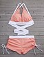 voordelige Bikini&#039;s-Dames Zwemkleding Bikini Zwempak Kruiselings Effen Lichtgroen Blozend Roze Marineblauw Hoofdband Halternek Badpakken Sportief