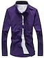 cheap Men&#039;s Casual Shirts-Men&#039;s Shirt Solid Colored Classic Collar Green White Black Blue Purple Long Sleeve Daily Slim Tops / Spring