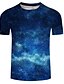 abordables Camisetas y camisas de tirantes de hombre-Hombre Tallas Grandes Camiseta Galaxia Estampado Manga Corta Tops Escote Redondo Azul Piscina / Verano