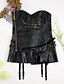 cheap Corsets-Women&#039;s PU Lace Up Overbust Corset / Corset Dresses - Solid Colored Black Gold S M L / Sexy