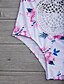 levne Bikini a plavky-Dámské Květinový / Barevné bloky Vodní modrá Světlá růžová Jednodílné Plavky - Vícebarevný / Sexy Tisk M L XL