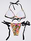 abordables Traje de baño de mujer-Mujer Bañadores Bikini Traje de baño Floral Naranja Azul Cuello halter Trajes de baño Floral