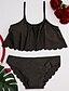 cheap Women&#039;s Swimwear &amp; Bikinis-Women&#039;s Swimwear Bikini Swimsuit Solid Colored Black Halter Neck Bathing Suits Solid Lace Up