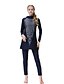 זול חליפות צלילה וחולצות גלישה-בגדי ריקוד נשים בגדי ים בורקיני נורמלי בגד ים קולור בלוק שחור כחול נייבי פול פוקסיה צוואר הלטר בגדי ים בסיסי בוהו