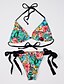 abordables Traje de baño de mujer-Mujer Bañadores Bikini Traje de baño Floral Naranja Azul Cuello halter Trajes de baño Floral