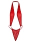 Недорогие Соблазнительное белье-Жен. Шнуровка Эротический Комбинация Ночное белье Однотонный Красный Один размер