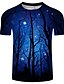 baratos Camisas &amp; Regatas para Homem-Homens Tamanhos Grandes Camiseta Estampado, 3D Decote Redondo Azul / Manga Curta / Verão