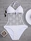 cheap Women&#039;s Swimwear-Women&#039;s Swimwear One Piece Swimsuit White Black Orange Halter Neck Bathing Suits / Off Shoulder / Off Shoulder / Super Sexy