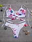 voordelige Bikini&#039;s-Dames Bloemen Wit String Bikini Zwemkleding Zwempak - Bloemen Print S M L Wit