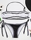 cheap Bikinis-Women&#039;s Bandeau Bikini Swimsuit Color Block Halter Neck Swimwear Bathing Suits White / Sexy