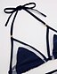 お買い得  ビキニ-女性用 ホルター ブルー 三角形 チーキー ビキニ スイムウェア - ソリッド S M L ブルー / ワイヤレス / パッドなしブラジャー / セクシー