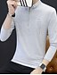abordables Camisetas y camisas de tirantes de hombre-Hombre Simple Camiseta, Cuello Camisero Un Color / Manga Larga / Otoño / Largo