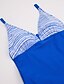 cheap Women&#039;s Swimwear &amp; Bikinis-Women&#039;s Swimwear Tankini Swimsuit Color Block Blue Halter Neck Bathing Suits High Rise