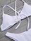 tanie Bikini i odzież kąpielowa-Damskie Prosty Bikini Kostium kąpielowy Wiązanie Solidne kolory Pasek Stroje kąpielowe Kostiumy kąpielowe Biały Czarny