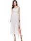 cheap Women&#039;s Dresses-Women&#039;s Party Going out Boho Maxi Lace Chiffon Swing Dress - Solid Color Lace Cut Out Split High Waist Strap Summer White M L XL / Sexy