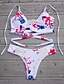 voordelige Bikini&#039;s-Dames Bloemen Wit String Bikini Zwemkleding Zwempak - Bloemen Print S M L Wit