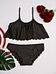 cheap Women&#039;s Swimwear &amp; Bikinis-Women&#039;s Swimwear Bikini Swimsuit Solid Colored Black Halter Neck Bathing Suits Solid Lace Up