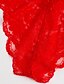 olcso Szexi fehérnemű-Női Nyitott hátú Erotikus Csipke fehérnemű Ultra szexi Teddy Hálóruha Egyszínű Fekete / Piros Egy méret