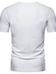 billige Casual T-shirts til mænd-Herre T-shirt V-hals Hvid Sort Kakifarvet Kortærmet Daglig Toppe Gade / Sommer / Forår / Sommer