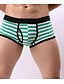 cheap Men&#039;s Briefs Underwear-Men&#039;s Boxers Underwear Underwear Striped Polyester Low Waist Sexy Green Black Blue S M L