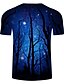 abordables Camisetas y camisas de tirantes de hombre-Hombre Tallas Grandes Estampado Camiseta, Escote Redondo 3D Azul Piscina / Manga Corta / Verano