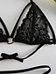 cheap Women&#039;s Sexy Lingerie-Women&#039;s Lace Bras Bra &amp; Panty Set Solid Colored Sexy Black