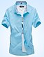 cheap Men&#039;s Shirts-Men&#039;s Shirt Check Solid Colored Short Sleeve Daily Tops Business Basic White Blushing Pink Wine