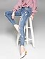 billige Bukser-Dame Gatemote Skinny / Jeans Bukser Ensfarget / Arbeid