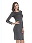 Χαμηλού Κόστους Μάλλινα φορέματα-Γυναικεία Φόρεμα πουλόβερ Μακρυμάνικο Μονόχρωμο Άνοιξη Βασικό Καθημερινά Σαββατοκύριακο Βαμβάκι Κρασί Γκρίζο M L XL