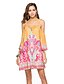 cheap Print Dresses-Women&#039;s Boho Daily Beach Basic Boho Loose Loose Dress - Floral Backless Strap Off Shoulder Summer Orange Navy Blue Yellow L XL XXL / Sexy