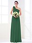 cheap Bridesmaid Dresses-A-Line Bridesmaid Dress One Shoulder Sleeveless Elegant Floor Length Stretch Satin / Georgette with Ruched / Side Draping / Flower 2022