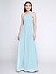 cheap Bridesmaid Dresses-Sheath / Column One Shoulder Floor Length Chiffon Bridesmaid Dress with Criss Cross by LAN TING BRIDE®