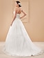 cheap The Wedding Store-Ball Gown Wedding Dresses Sweetheart Neckline Court Train Tulle Strapless Floral Lace with Appliques Criss-Cross 2022