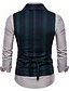 cheap Men&#039;s Trench Coat-Men&#039;s Peaked Lapel Vest Regular Plaid Daily Holiday Active Black / Red / Green M / L / XL