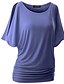 abordables Tops de tallas grandes-Mujer Camiseta Color sólido Escote Redondo Noche Manga Corta Tops Básico Ropa de calle Verde Trébol Azul Piscina Blanco